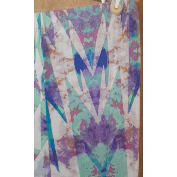 Decree Long Skirt Size Medium/ Multicolored Geometric Slit In Back Super CUTE - Picture 3 of 7